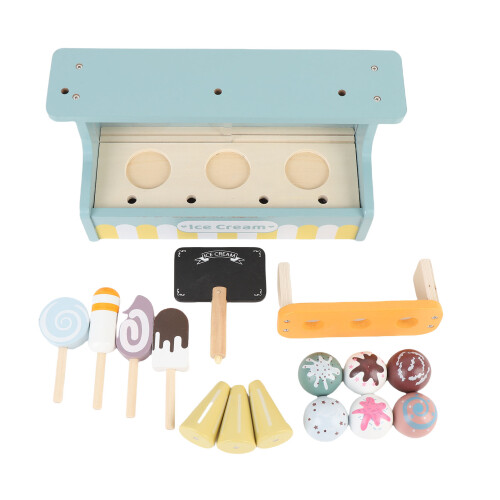 Buchenholz-Eiscreme-Spielset - Regal 26,5 x 11,5 cm 2