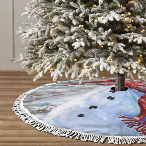 Weihnachtsbaumrock mit Fransen und Spitze, 91 cm 2