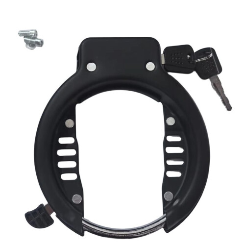 Advanced Bicycle Frame Lock - Secure Wheel & Frame Protection with Keyed Access Anti-Theft Design Sleek Black Finish
