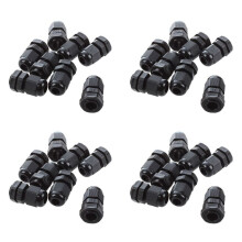 32 Stueck PG7 Schwarzer Kunststoff Wasserdichter Kabelverschraubung 3-6.5mm
