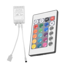 Controle Remoto de 24 Teclas + Controlador de LED DC12V RGB Control Box IR Light Strip Controller para 5050 2835 RGB Light Strip