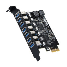 Adaptateur USB 3.2 Pci Express Pci E Vers 7 Carte Adaptateur D'Extension USB3 Gen1 Extension Pci-E Carte Pci Express