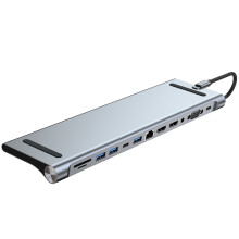 12 in 1 USB HUB 3.0 Type C 4K Dock Station TV Monitor Video Converter RJ45 Ethernet  TF Card Reader Laptop Accessories