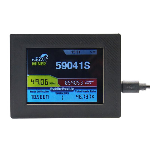 Nerdminer V2 Miner 56KH/S 2,8 Polegadas LCD Display Bitcoin Solo Miner Nerd Miner BTC Lottery Miner