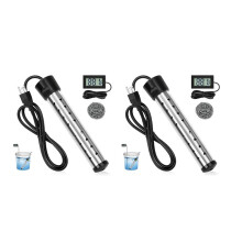 2X Tauchwarmwasserbereiter, Tragbarer 1500-W-Eimerheizer mit Schutz Aus Edelstahl 304, Heizt Elektrischen Warmwasserbereiter, US-Stecker