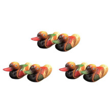 Trä Mandarin Anka Modell Dekor 6 St Handgjord BröLlopspresent Sängprydnad Kreativ Mandarin Duck Figurine