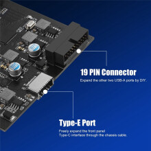 Carte PCIe USB 6 ULS-6210, PCI Express Vers Type C(2), Carte D'Extension USB Type-A(2)
