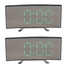 2X Digital Alarm Clock, 7 Inch Curved Dimmable LED Screen Digital Clock for Kids Bedroom, Green Large Number Clock