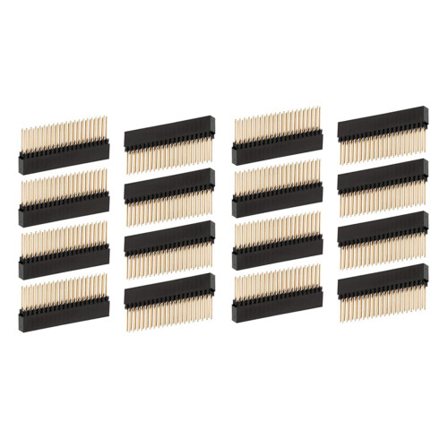 16PCS,2X20(40 Pin) Extra Tall Female 0.1 Inch Pitch Stacking Header for Raspberry Pi A+/B+/Pi 2/Pi 3 Extra Tall Header