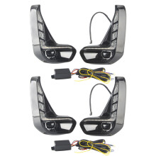 4X for  Hilux Revo 2020 2021 LED DRL Daytime Running Lights with Turn Signal Bumper Fog Light Driving Lamp