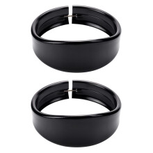 2X Headlight Trim Rings 5.75 Inch Headlight Visor Style Trim Ring Black Decorate Visor Trim Rings for FXSTC