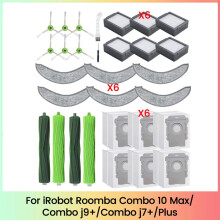 Para Combo 10 Max, Combo J9+, Combo J7+/, Piezas de Aspiradora, Cepillos de Goma, Filtros de Mopa, Cepillos Laterales, Bolsas para