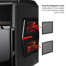 Computer Case Magnetic Dust Filter Mesh PC Case Cooling Fan Computer Guard Cover Horn Net 12 X 24CM