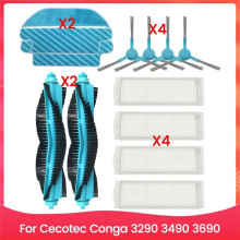 Para Cecotec para Conga 3290 3490 3690 Filtro HEPA Rodillo Cepillo Mopa Almohadillas Paño Aspiradora Repuestos Cepillo Lateral