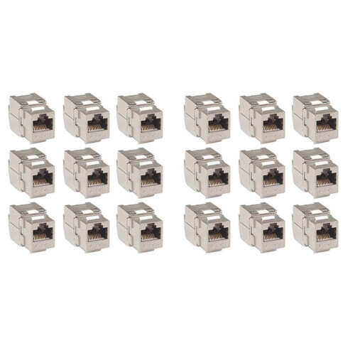 24 Pcs RJ45  Cat7 Cat6A Shielded FTP Zinc Alloy Module Network  Jack Connector Adapter 10GB Network