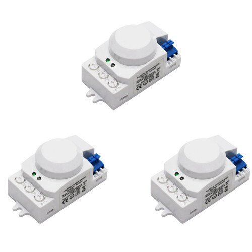 3X 5.8GHz  System LED Microwave 360 Degree Motion Sensor Light  Body Motion Detector,White