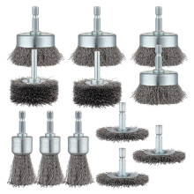 12 Pcs Wire Wheel Brush, Cup Brush, Wheel Brush, Pen Brush Set with 1/4-Inch Hex Shank for Rust Removal