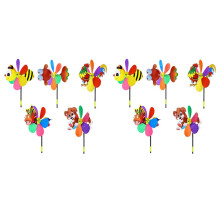 10 Stück WindmüHlen Bunte Wind Spinner 3D Tier Windrad Garten Ornament für Draussen Garten Rasen Terrasse Dekor