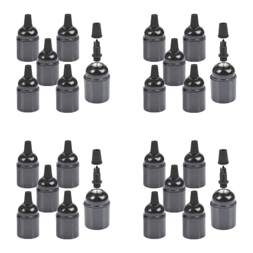 24-Pack Bakelite Lamp Holder E26/ E27 Light Socket Vintage Bulb Socket ES Screw Lampholder for Ceiling/Pendent/Floor