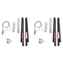 2X Carte Sans Fil Wi-Fi 6E AX210 2400Mbps 5.2 Kit de Bureau 802.11Ax 2.4G/5Ghz/6Ghz AX210NGW, avec Antenne 10DBi