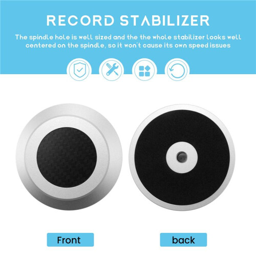 Record Weight Stabilizer with Soft Protective Pad for Hifi Vinyl LP Disc Record Player Profile (Silver) 2