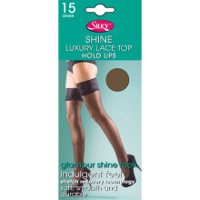 (X-Large (5ft6”-5ft10”), Nude) Silky Womens/Ladies Shine Lace Top Hold Ups (1 Pair)