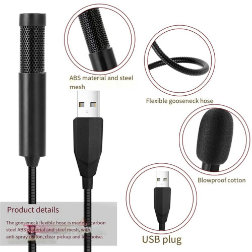 USB Computer Microphone Portable  Microphone Wired Capacitance Microphone Karaoke Microphone for Laptop Pc 1
