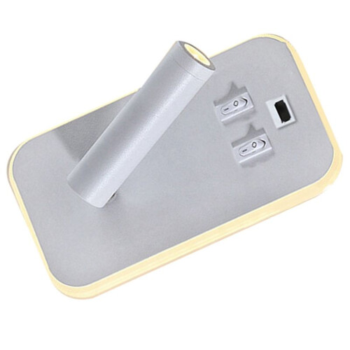 2X Wall Light Backlight USB Charging 330 Degree Rotation Adjustable Wall Lamp Bedside Study Reading Sconce Lamp White 1