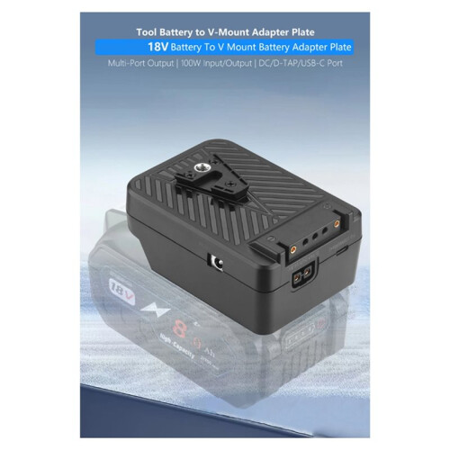 For  18V Battery to V Mount Battery Plate Converter Sturdy Multi Purpose PD100W Fast Charging Efficient Lights 1