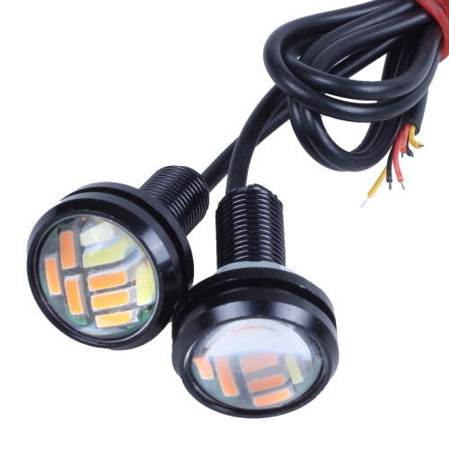 4 Pezzi 12V 23Mm Dual Color Switchback 4014 12 Led Drl  Eye Daytime Light 2