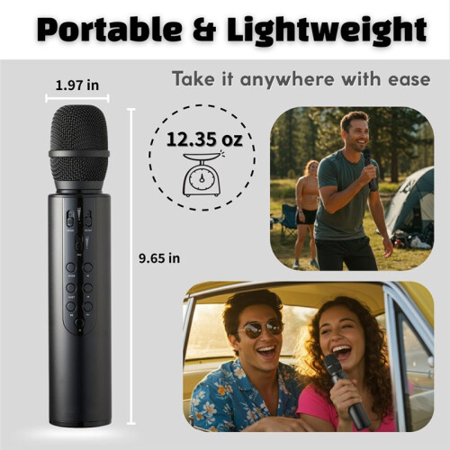 Draadloze -Handmicrofoon, Draagbare Karaokemicrofoon met Condensator voor Audioconferenties Thuis 2