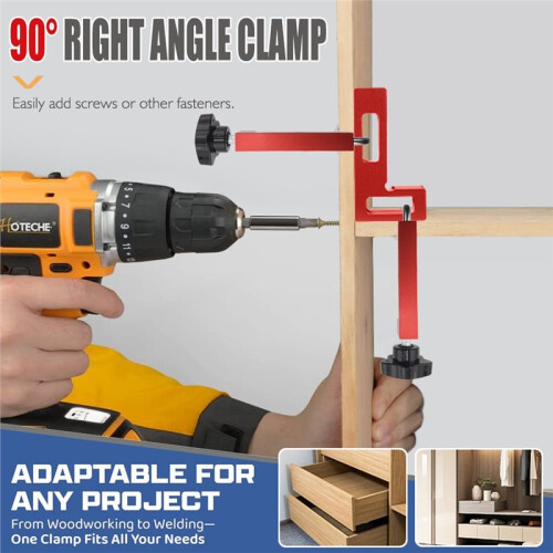 Right-Angle Frame Universal Fence Clamps 360 Rotating Adjustable Fixed G Clamps Fast Fixed Clamp Woodworking Tools(Red) 1
