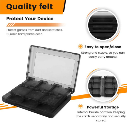 Custodia per Schede di Gioco 28 In 1 per  3DS - Portacartucce Resistente Nero 2