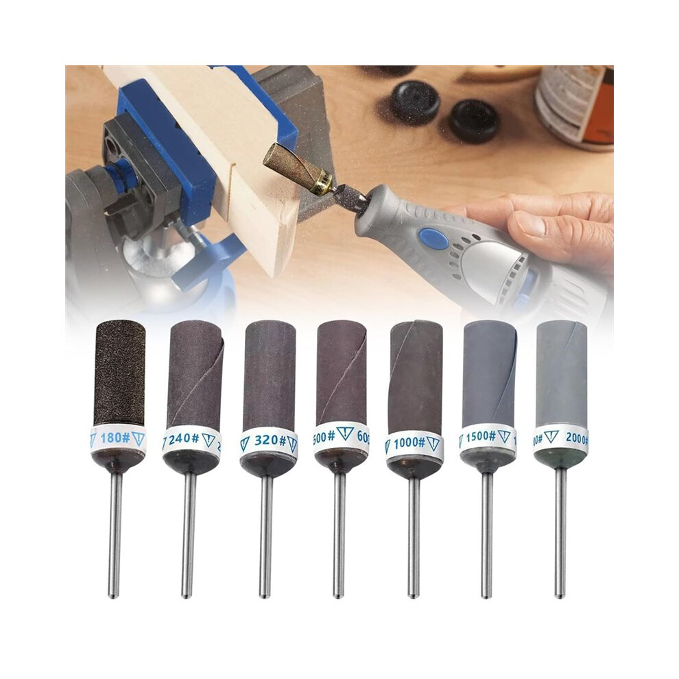 56Pcs Sanding Drums Sandpaper Sticks For Rotary Tool, Shank For Metal Rust Removal Jade Polishing Grinding 4712121545174