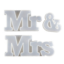 MR & MRS Epoxyhars Schimmel Woordteken Casting Mallen voor Wedding Party Home Decorations Table Decor Art DIY