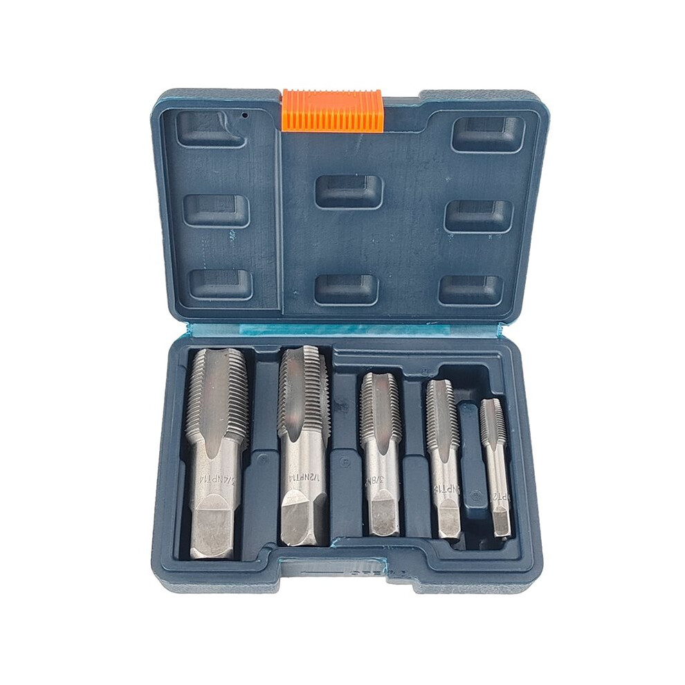 5-Piece Npt Pipe Tap Set Precise Threading Tool Kit For Professional Pipe Taper Threads 6031386911288