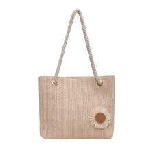 Sac Tissé de Capacité Sac à Main à une éPaule à la Mode pour Femmes Sac à Main de Style Occidental DéContracté (Blanc)