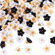 100 Bottoni da Cucito in Plastica a Forma di Fiore da 12,5 mm per Artigianato, Vestiti e Progetti DIY, Decorazione di Album