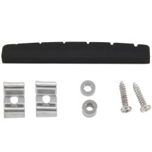 6X Black 6-String Guitar Top Nut 42mm X 3mm with Pure Vintage String Tree Kit