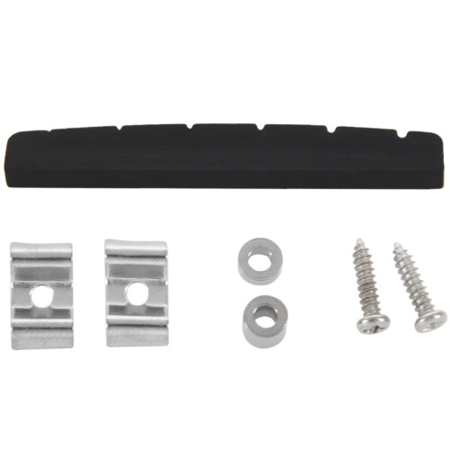 6X Black 6-String Guitar Top Nut 42mm X 3mm with Pure Vintage String Tree Kit