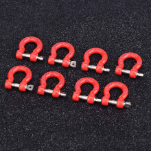 1 Pcs Black RC Car Metal Trailer Hook Drop Hitch Receiver & 8Pcs Red Front Rear Bumper Trailer Hook Tow Rescue Hook