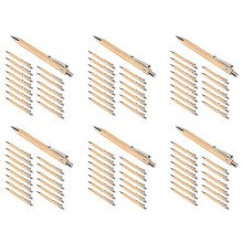 90 Pieces Bamboo Retractable Ballpoint Pen Black Ink 1 mm Office Products Pens Bamboo Ballpoint Pen Wood Ballpoint Pens