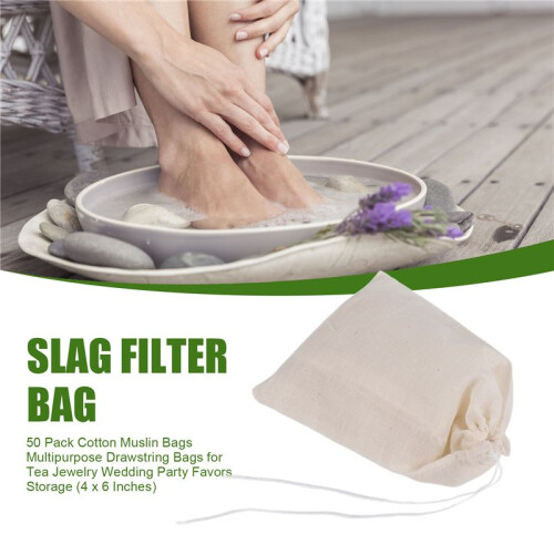 Pacote de 50 Sacos de Musselina de AlgodãO Multiusos com CordãO para Guardar Joias de Chá e Lembrancinhas de Casamento (4 X 6 Polegadas) 1