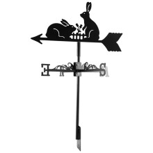 Animal Iron Wind Vane, Rabbit Weather Vane, Roof Weather Vane Wind Direction Indicator Roof Decoration Accessories