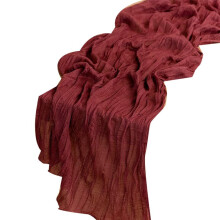 Cheesecloth Table Runner Boho Gauze Cheese Cloth Table Runner Rustic Sheer Runner Long for Wedding Claret 4Pcs