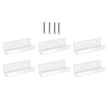 Vinyl-Schallplattenregal-Wandhalterung, 6 StüCk, 10,2 cm (4 Zoll) Klares Acryl-Album-Schallplattenhalter-Display, Schwebend für Badezimmer,
