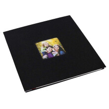 3X Fotoalbum SjäLvhäFtande Klippbok för BröLlop/Familj/ÄLskare Linneomslag DIY-Present Till Alla Hjärtans Dag-MöDrar Svart