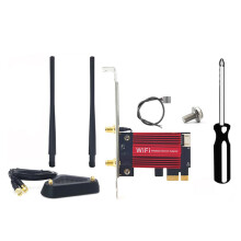 Adaptateur RéSeau Sans Fil WiFi 7 BE200 Pro Pcie + Antenne 8DB BT5.4 Tri Bande 2.4G/5G/6 GHz BE200 Carte WiFi pour Win11 Linux