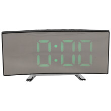 Digital Alarm Clock, 7 Inch Curved Dimmable LED Screen Digital Clock for Kids Bedroom, Green Large Number Clock, Alarm Clock,Snooze