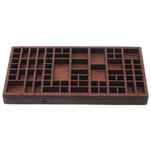 Coffee Wooden Mineral Organizer Case for Collectible Storage
